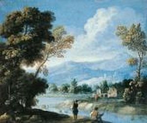 Landschaft Mit Anglern