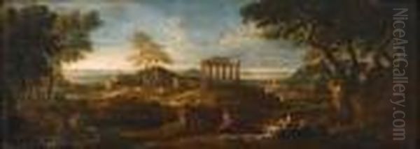 Italianate Landscape With Figures - view 1