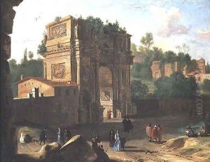 The Arch of Constantine, Rome by Herman Van Swanevelt