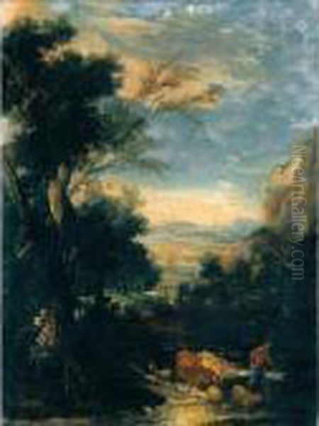 Paesaggio Con Armenti E Figure - view 1