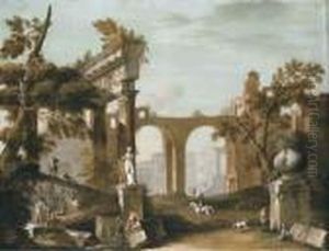 An Architectural Capriccio With Classical Ruins