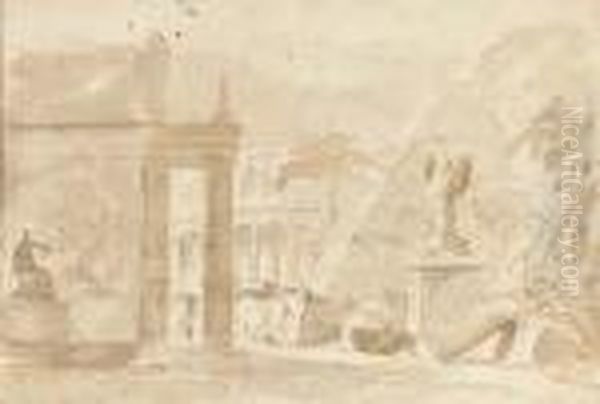 A Capriccio With The Pyramid Of Caius Sestius - view 1