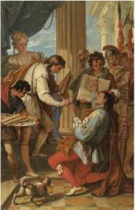 The Investiture Of Marco Corner As Count Of Zara In 1344 by Sebastiano Ricci