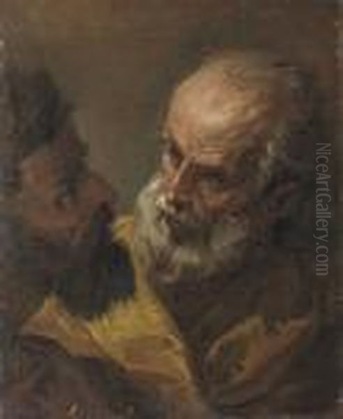 Head Study Of Two Bearded Men - view 1