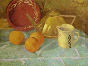 Still Life with Fruit and a Pitcher or Synchronization in Yellow, 1913