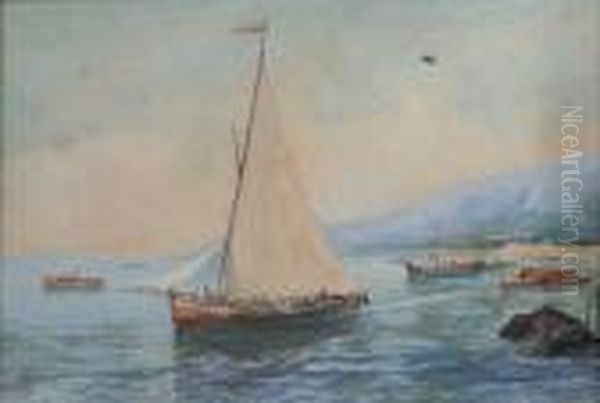 Paesaggio Costiero Con Barche Di Pescatori - view 1