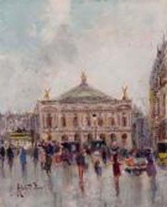Parigi, Place De L""""opera by Oscar Ricciardi