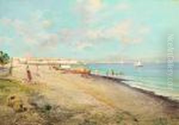 Pulling In The Nets On The Shore Of Mergellina, Naples - view 1