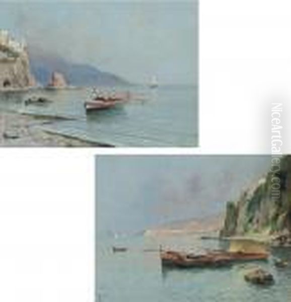 Fishing Boats On Neapolitan Coast, A Pair - view 1