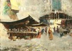 Naples Market Scene by Oscar Ricciardi