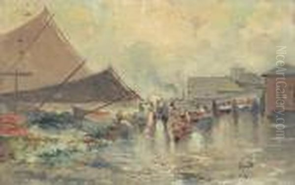 Fischmarkt Im Hafen Von Neapel. - view 1