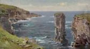 British Coastal View (coast Of Cornwall) by William Trost Richards