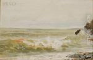 Breaking Waves, Possibly A View Of Bude Haven by William Trost Richards