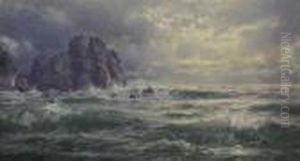 Rocky Coast At Sunset by William Trost Richards