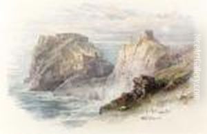 Along The Coast; Sailboats By
The Coast; Rocky Shore; And Ruins On The Coast: A Group Of Four Works by William Trost Richards