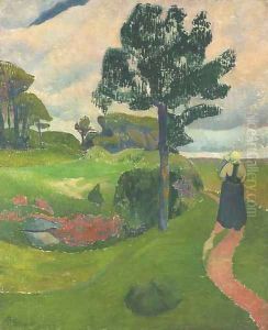 Mere et enfant dans un paysage breton by Paul Serusier