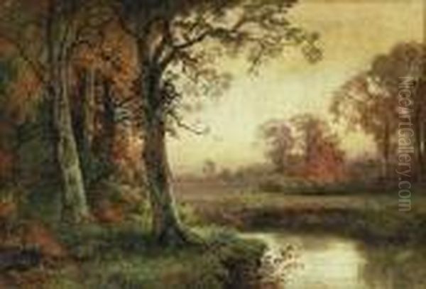 Landscape With Stream In Autumn - view 1