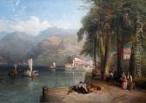 An Italian Lake Scene - view 1