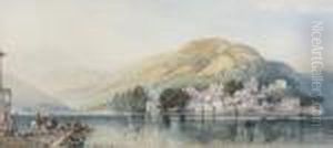 North Italian Lakeside Town by Thomas Miles Richardson