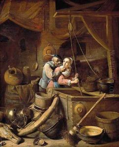 Barn Interior 1634 by Herman Saftleven