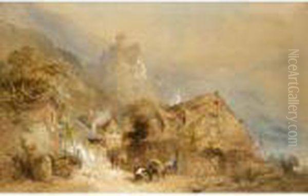 Village By An Alpine Lake - view 1