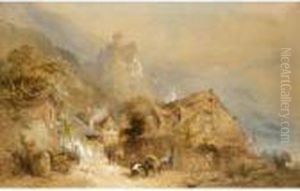 Village By An Alpine Lake Village By An Alpine Lake