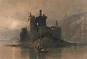 A View Of Kilchurn Castle, Loch Awe, Argyll by Thomas Miles Richardson