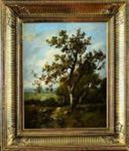 Paysage A Barbizon by Leon Richet