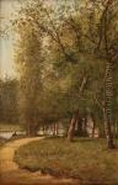 Sommertag Am Fluss Mit Angler - view 1