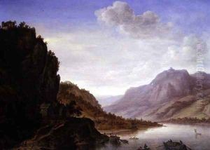 Mountainous River Landscape by Herman Saftleven
