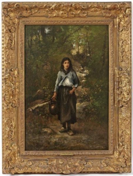 Jeune Fille A La Source En Foret Debarbizon - view 1