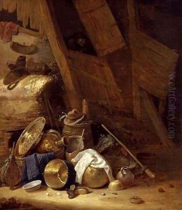 Still Life inside a Barn, 1634 by Herman Saftleven
