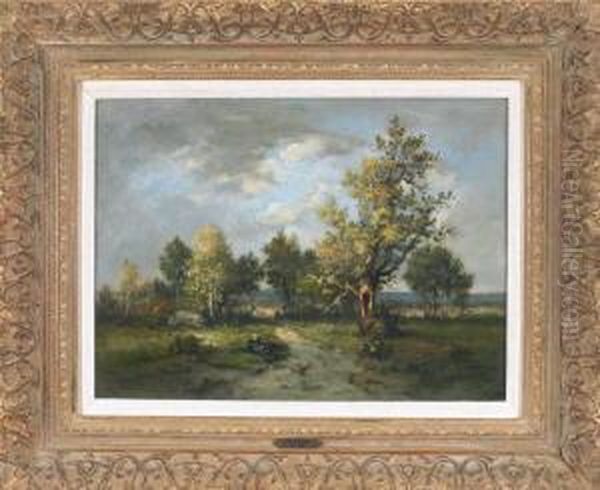Rast Am Wegesrand In Baumbestandener Landschaft - view 1