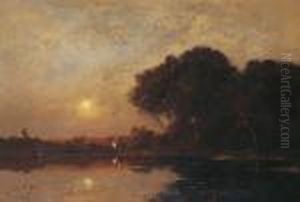 Petit Village Au Bord De L'etang by Leon Richet