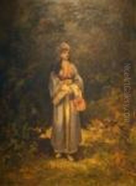 Woman In A Forest Landscape - view 1