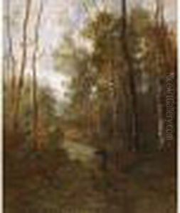 Chemin De La Foret De Fontainebleau, Paysanne En Chemin