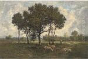 A Shepherd And His Flock by Leon Richet