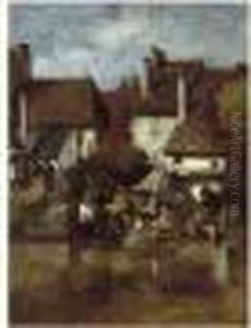 Village Au Bord De L'eau by Leon Richet