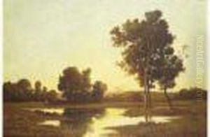 Paysage Anime Aux Environs De Fontainebleau.