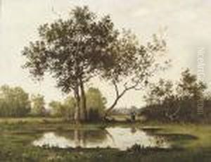 A Pond With Lonely Figure