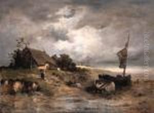 A Farm House By The Sea by Leon Richet