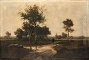 Paysanne Dans Un Paysage by Leon Richet