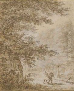 Travellers in a forest by Herman Saftleven