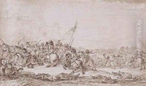 Battle Scene with Raised Standard