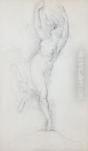 Study Of A Dancing Nude by George Richmond