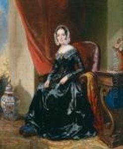 Bildnis Einer Sitzenden Dame In Einem Schwarzen Seidenkleid