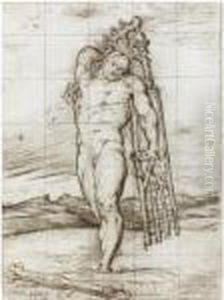 Samson Carrying The Gates Of Gaza Recto; A Study Of A Standing Malenude Verso