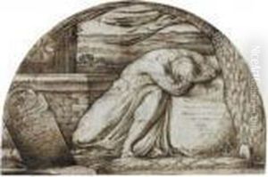 A Figure Weeping Over A Grave by George Richmond