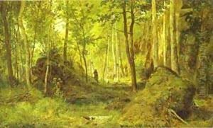 Landscape With A Hunter Valaam Island 1867