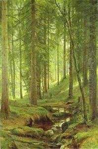 Stream By A Forest Slope 1880